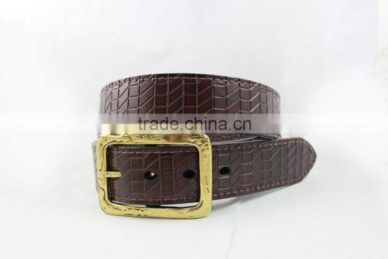 High quality fashion black formal dress genuine leather belt for men