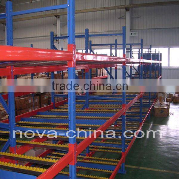 fiow through racking system