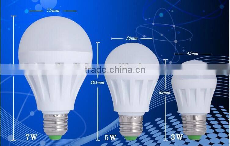 China RoSH New White SMD chips 5730 Plastic 3W e27 led light bulb