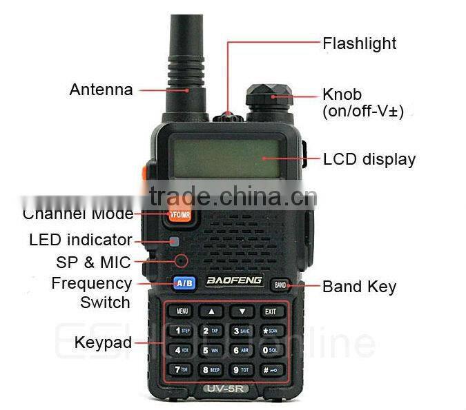 baofeng uv-5r 5w dual band handy uhf radio fm transceiver