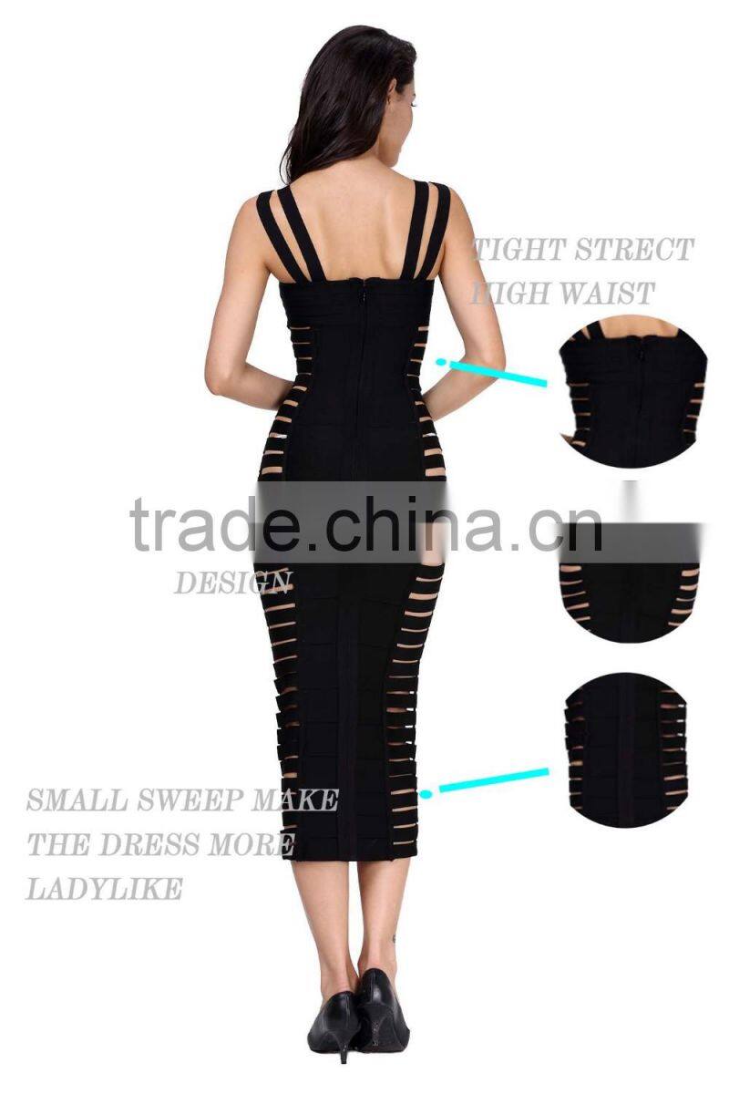 newest most popular sexy strap hollow out bodycon good strect one piece bandage women wear