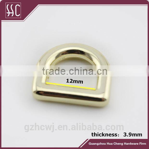 12mm zinc ally D ring for handbag,bag metal D ring wholesale