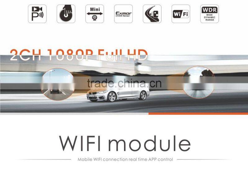 Dual lens fhd 1080P detached DVR car gps and reverse camera