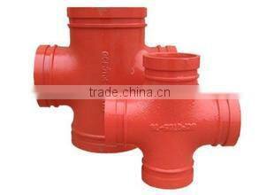 FM UL Approved 5 inch schedule 40 Ductile Iron pipe fitting cross