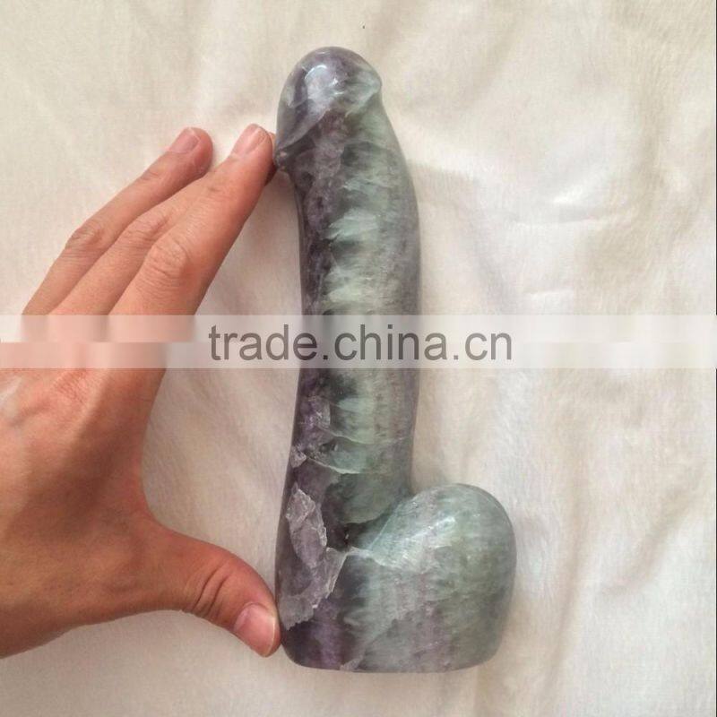 Hand Carved Natural Rock Polished Gemstone Crystal Dildo