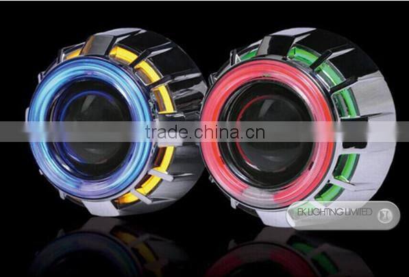 2014 popular LED angel eye projector lens kit / hid bi xenon projector lens light / cob angel eyes