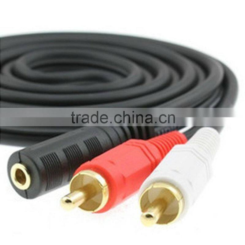 Choseal Q-374 3.5mm female to AV RCA Audio Adapter Cable for iPod / MP3 / MP4 cable 1.5m