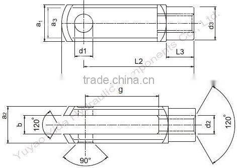 Gas spring U-fork/yoke