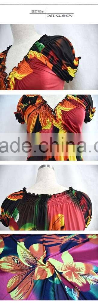 Europe and Bohemia 2016 large size women dress silk print dress skirt beach holiday