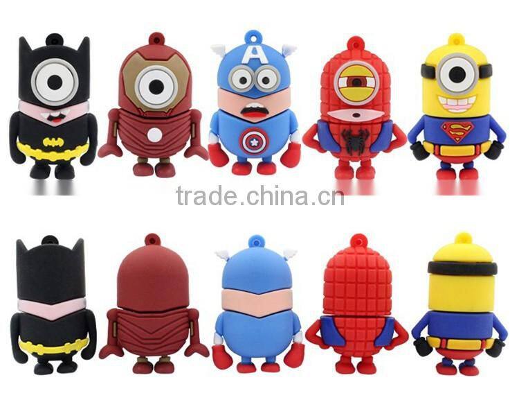 Popular Cartoon Super Heroes Series Usb Flash Drive Custom Pendrive,Wholesale Full Capacity Minions Memory Stick