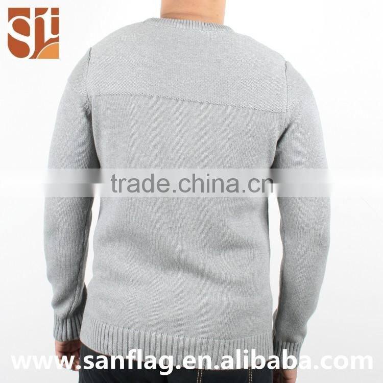 High quality newest men round neck long sleeve jumper winter computer knit sweater import direct from china