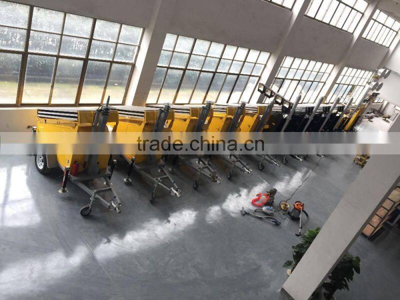 Solar panel light tower for construction