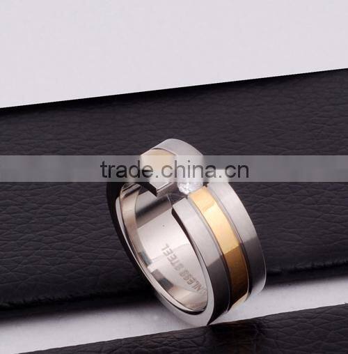 Fashion Cute Stainless steel Rose Gold Diamond Ring