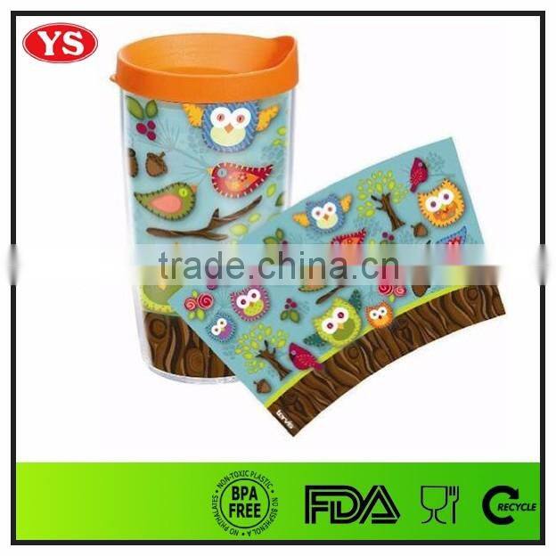 16oz bpa free insulated double wall insert plastic coffee mug