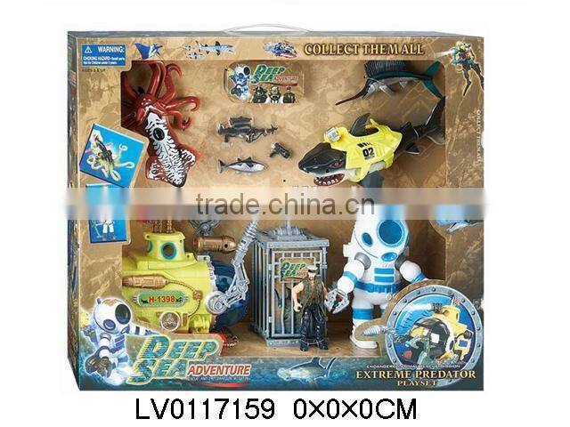 Funny deep sea animal toys ,plastic animal toy set