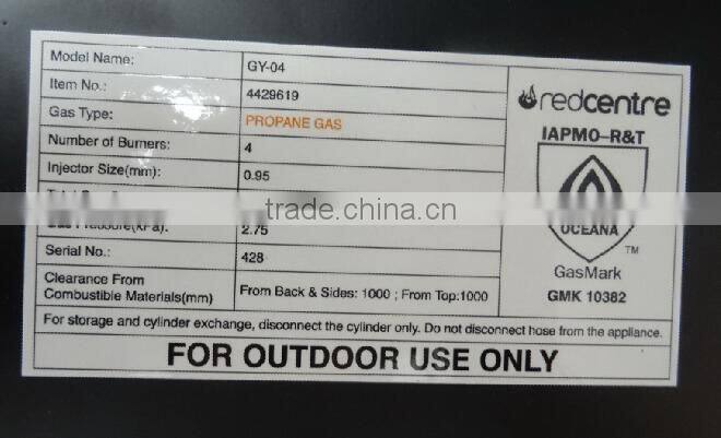 korean restaurant industrial tabletop gas grill with 4 burner