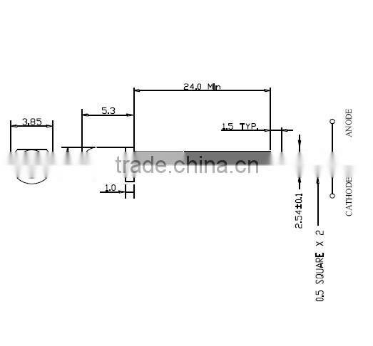 Super bright 660nm Red 3mm dip led diode