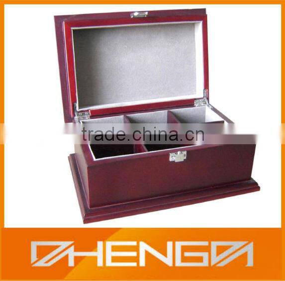 Custom Make Tea Box with Compartment Lined by Velvet