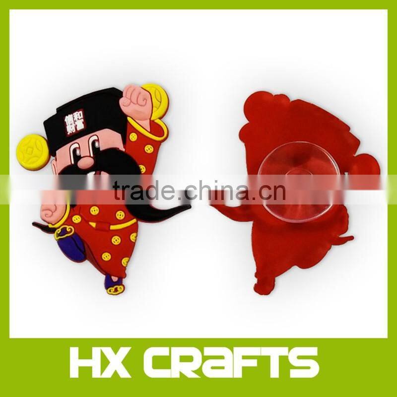 2016 new license promotional cartoon design soft PVC suction cup,3D suction cup