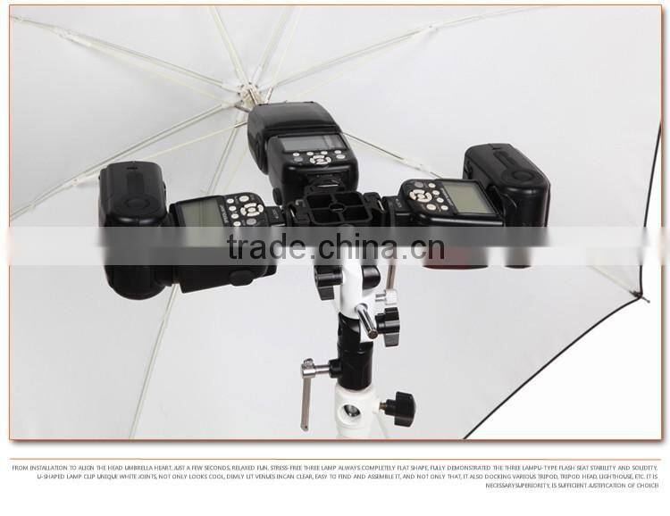 Factory supply Hpusn flash hot shoe umbrella holder socket bracket U-III with three holder