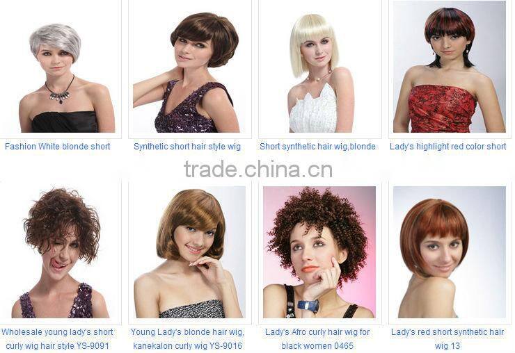 Fashion two color mix highlight red synthetic hair style full lace wigs