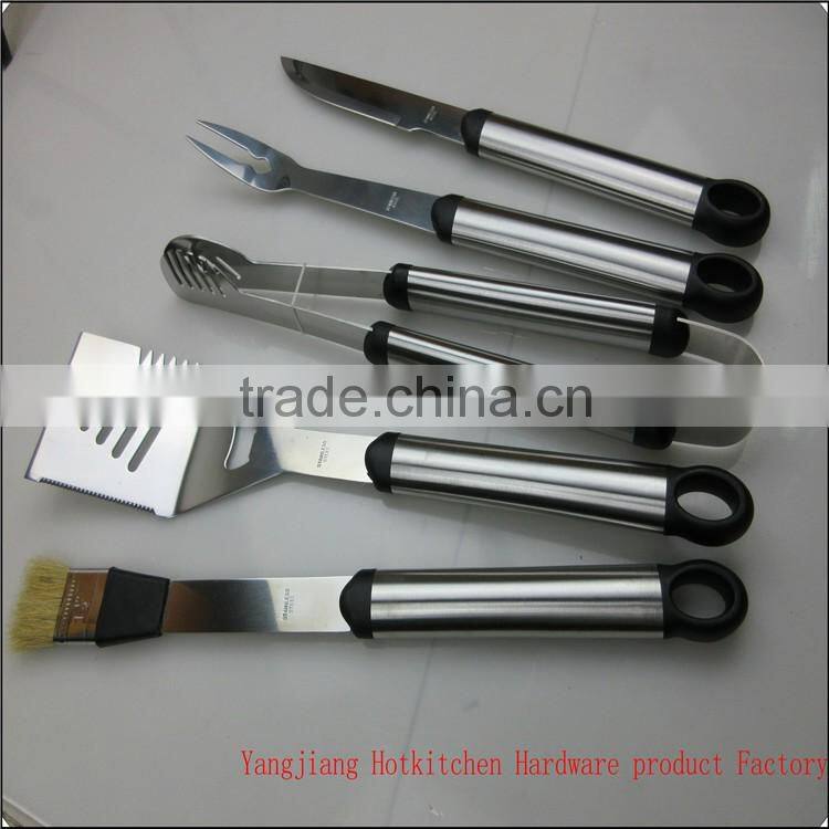 Hot-sell Stainless Steel 5pc Set with Aluminium Case BBQ Tool
