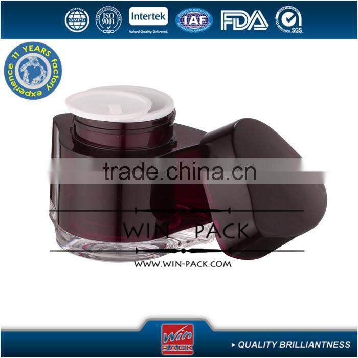 2015 new style black color triangle cream bottle,special style acrylic jar