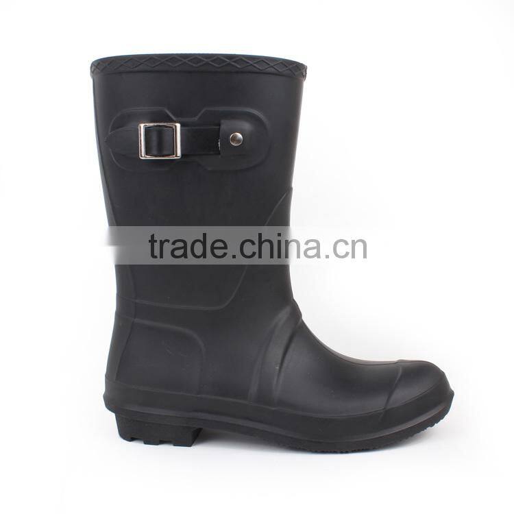black elegant cowboy lady pvc rain boots