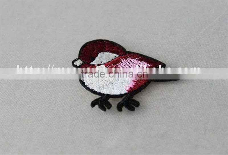 high quality red color polyester fabric neck collar patch embroidery for sale