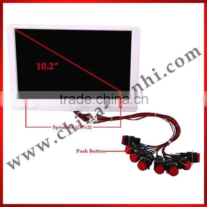 10.2inch TFT LCd Monitor Restaurant USB SD CF External Push Button Panel Display LCD TV with Memory Card Slot Advertising Player