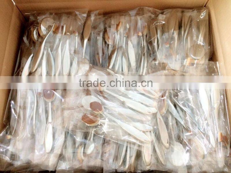 New Hot Sale Oval Toothbrush Makeup Brush Set Face Use Brush Oval Puff Brush 10 Pcs