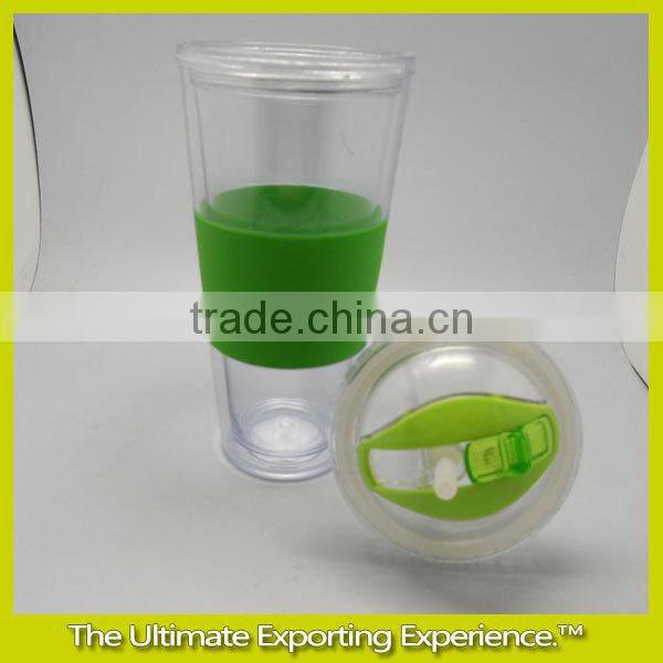 double wall Suction nozzle cup, double wall straw cup,double wall silicone Suction nozzle straw cup