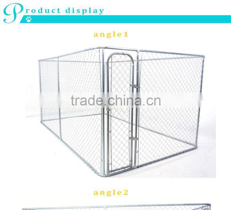 large outdoor galvanized chain link metal dog fence