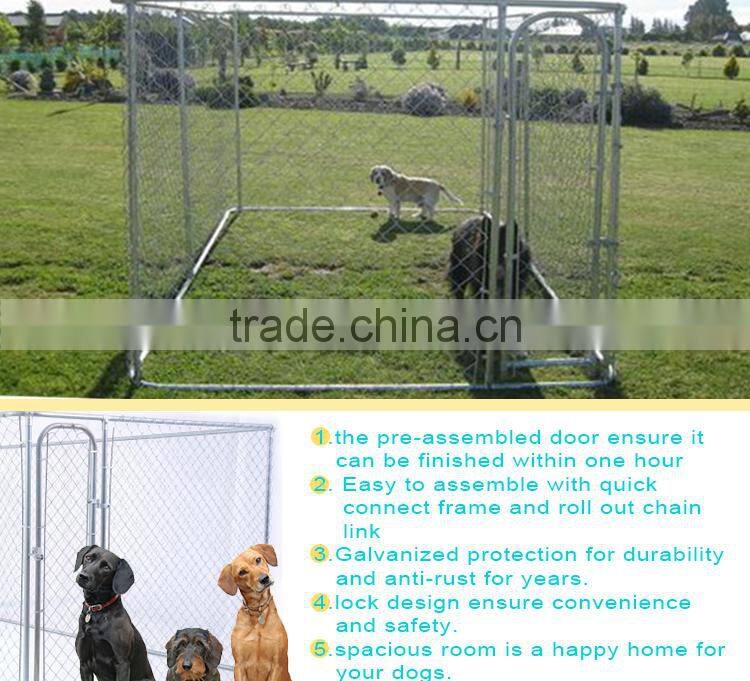 large outdoor galvanized chain link metal dog fence