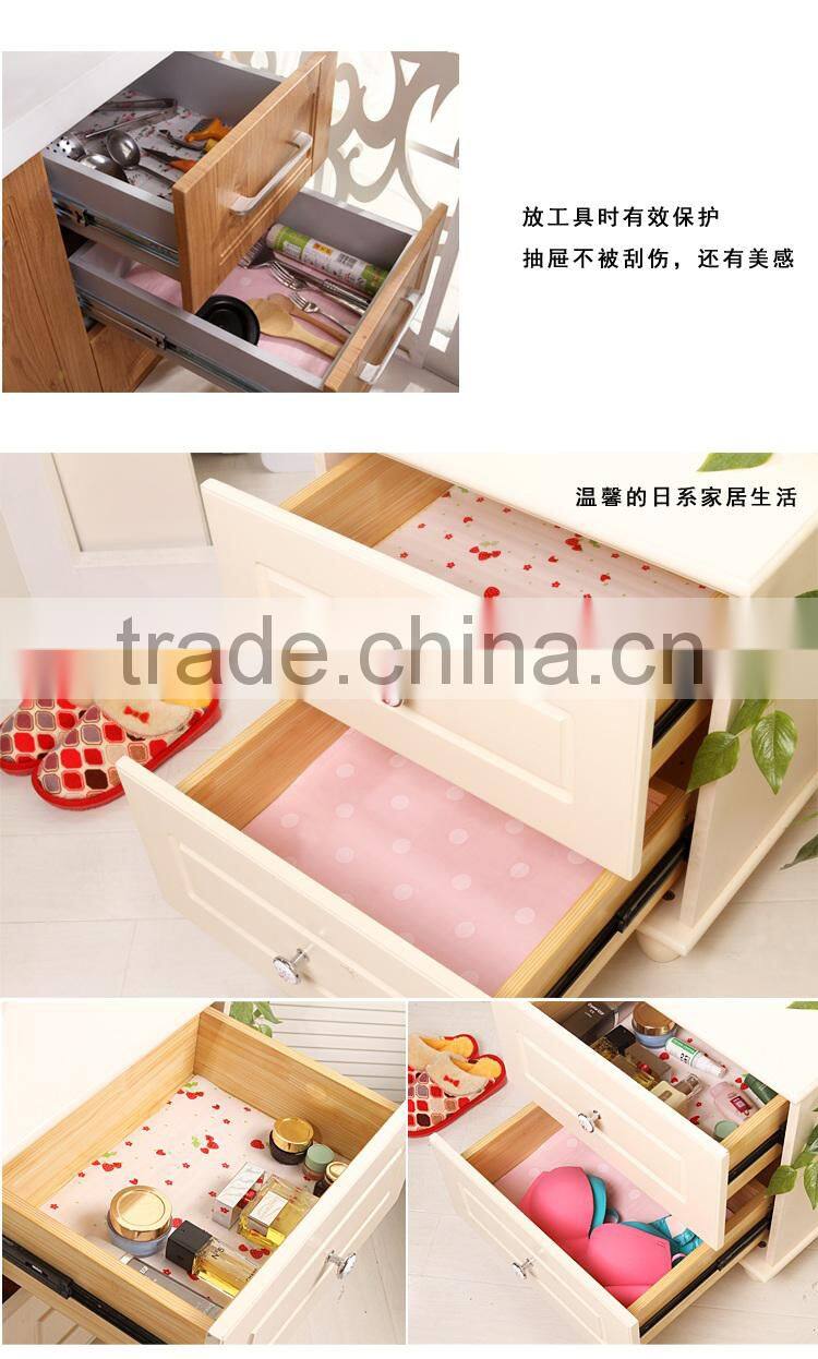 34*300 cm DIY size self-adhesive waterproof mat roll for drawer and cabinet-red dots printed