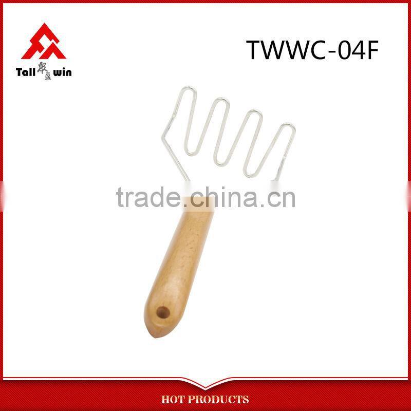 Stainless Steel Fine Double Mesh Wooden Handle Strainer