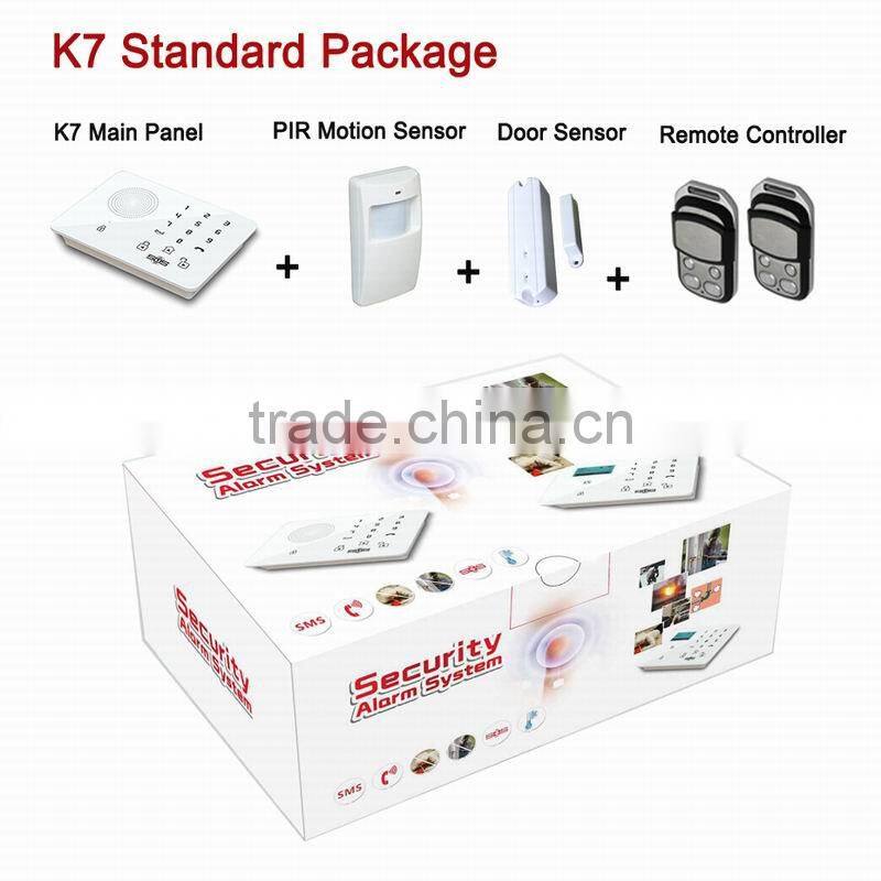 SOS alarm!gsm 99 zones wireless alarm control panel outdoor smoke detector OEM/ODM K7