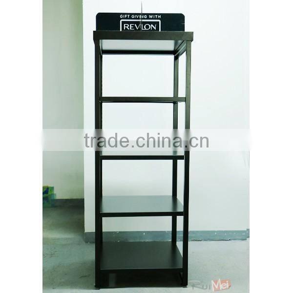 2015 No.1 sales modern metal cosmetic display rack with 4 tiers