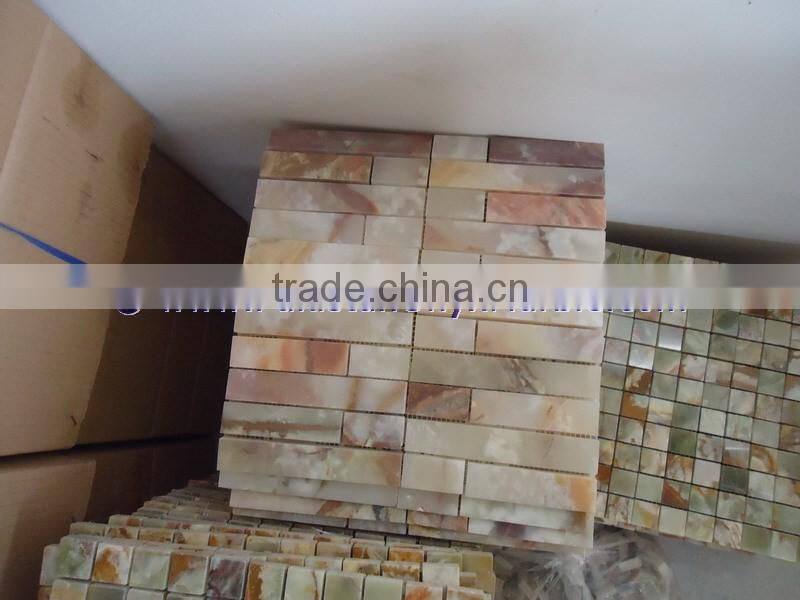 NEW PRICE LIGHT GREEN ONYX MOSAIC TILES COLLECTIONS