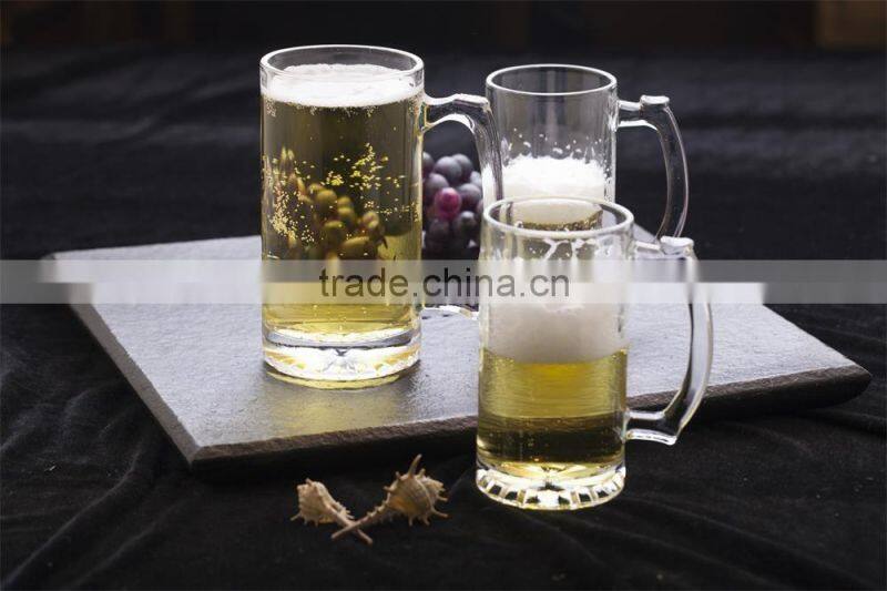 clear glass beer cup with handle glass tea cup from shandong