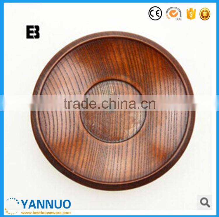 Japanese Style Dessert Plate,Wooden Sushi Dish,Round Wood Dry Fruit Plate, 10cm