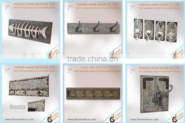 New arrival metal wall mouted hook with wooden base for hanging clothes or bags