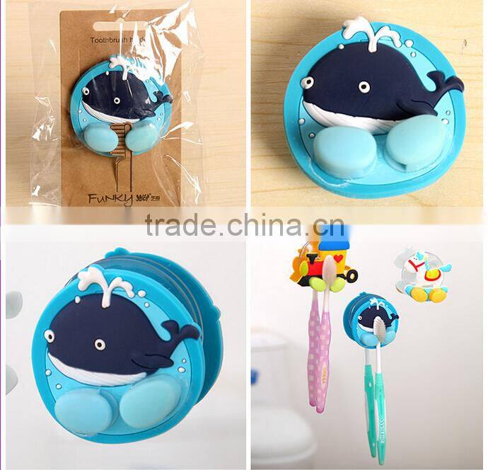 Q054 soft silicone cartoon small animal sucker single toothbrush holder