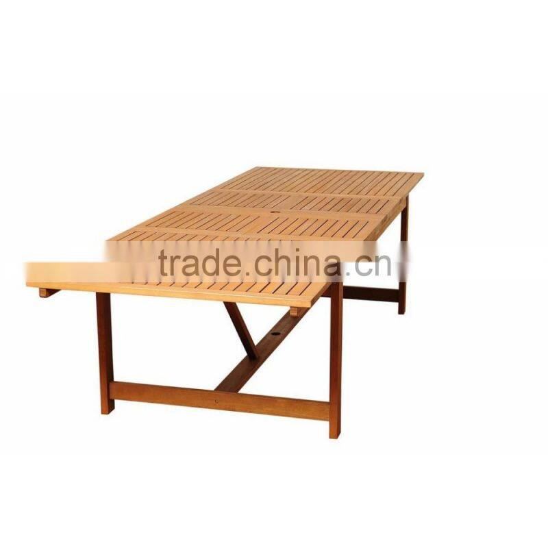 2016 Big loading Garden furniture solid wood long rectangle table and folding chairs
