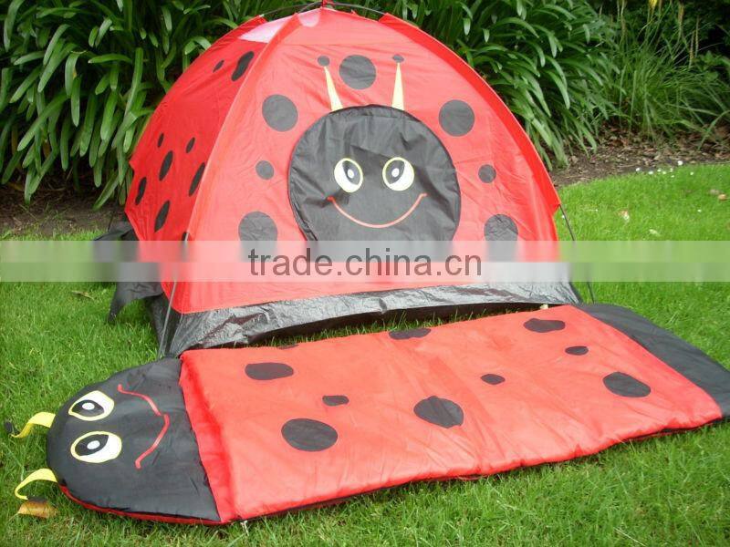 Lovely ladybird play tent with sleeping bag set kids sleeping tent