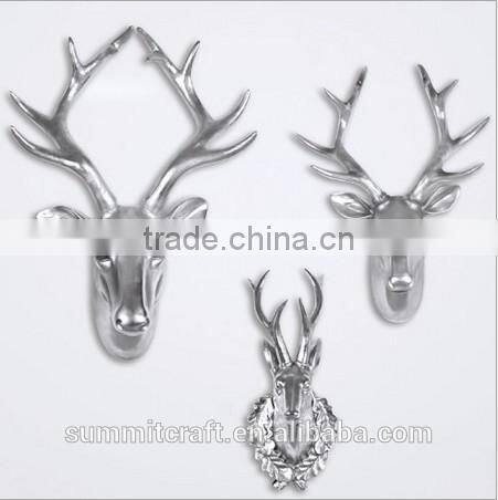 Resin metallic color deer head wall hanging craft