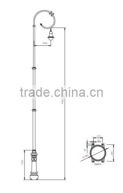 outdoor street cast iron ornamental lamp post