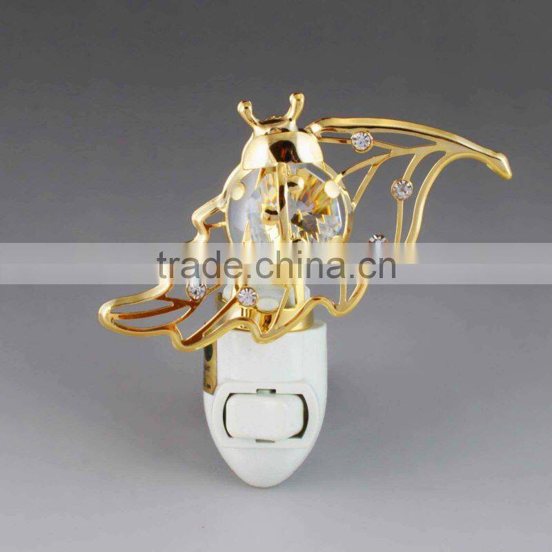 24K gold plated crystal flower for home decoration