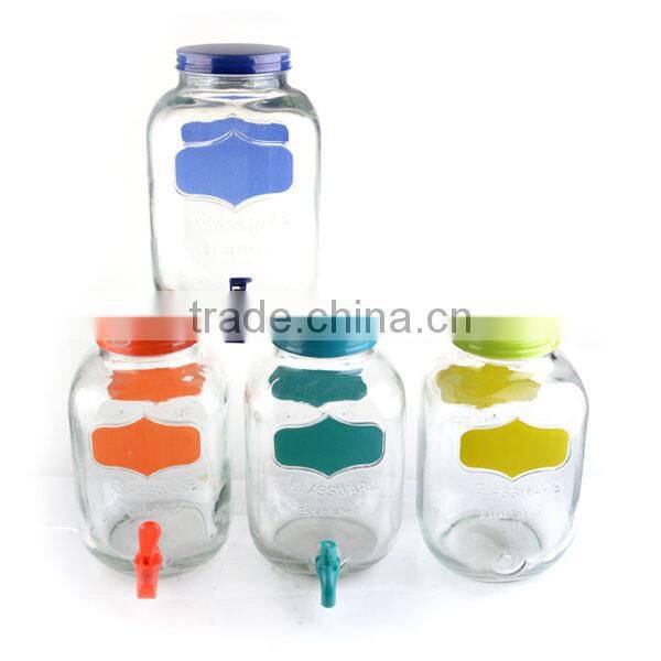 5L colorful blackboard skull glass dispenser