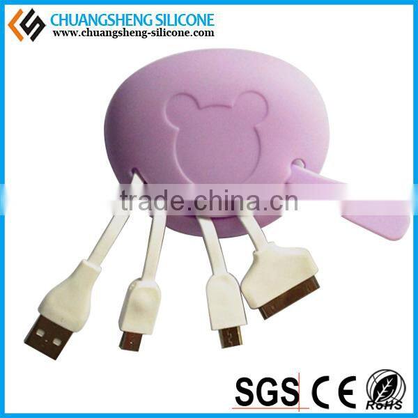 multifunction data wire case, silicone data line holder, silicone data link box